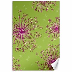 Dandelion Flower Background Nature Flora Drawing Canvas 12  X 18  by Uceng