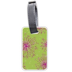 Dandelion Flower Background Nature Flora Drawing Luggage Tag (one Side) by Uceng