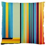 Colorful Rainbow Striped Pattern Stripes Background Large Premium Plush Fleece Cushion Case (One Side) Front