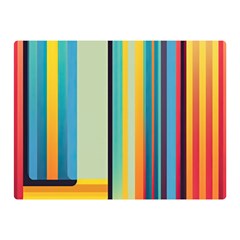 Colorful Rainbow Striped Pattern Stripes Background Two Sides Premium Plush Fleece Blanket (mini) by Uceng
