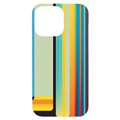 Colorful Rainbow Striped Pattern Stripes Background Iphone 14 Pro Max Black Uv Print Case