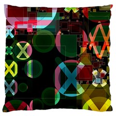 Abstract Color Texture Creative Large Premium Plush Fleece Cushion Case (one Side)