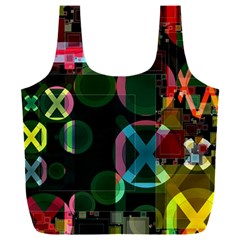 Abstract Color Texture Creative Full Print Recycle Bag (xxl) by Uceng