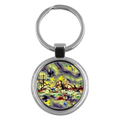 Abstract Arts Psychedelic Art Experimental Key Chain (round)