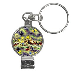 Abstract Arts Psychedelic Art Experimental Nail Clippers Key Chain