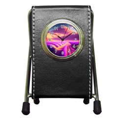 Fantasy Art Wallpaper Artwork Desktop Pen Holder Desk Clock by Uceng