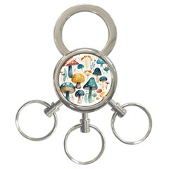 Mushroom Forest Fantasy Flower Nature 3-ring Key Chain by Uceng