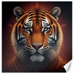 Tiger Animal Feline Predator Portrait Carnivorous Canvas 20  X 20  by Uceng