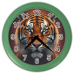 Tiger Animal Feline Predator Portrait Carnivorous Color Wall Clock by Uceng