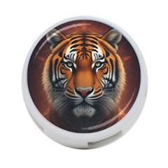 Tiger Animal Feline Predator Portrait Carnivorous 4-Port USB Hub (Two Sides)