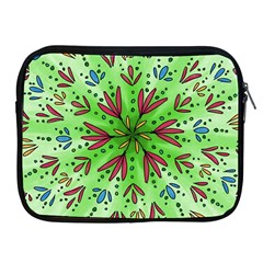 Flower Mandala Art Drawing Spring Background Apple iPad 2/3/4 Zipper Cases