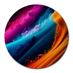Abstract Art Artwork Round Mousepad by Uceng