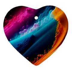 Abstract Art Artwork Heart Ornament (two Sides)