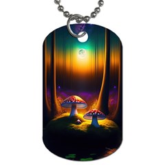 Ai Generated Mushrooms Wallpaper Dog Tag (two Sides) by Uceng