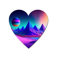 Fantasy Universe Art Wallpaper Artwork Heart Magnet by Uceng