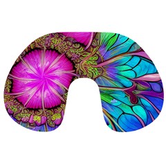 Abstract Art Psychedelic Experimental Travel Neck Pillow by Uceng