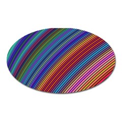 Multicolored Stripe Curve Striped Background Oval Magnet by Uceng