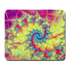 Fractal Spiral Abstract Background Vortex Yellow Large Mousepad by Uceng