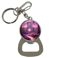 Trees Forest Landscape Nature Neon Bottle Opener Key Chain by Uceng