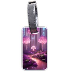 Trees Forest Landscape Nature Neon Luggage Tag (one Side) by Uceng