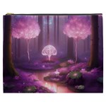 Trees Forest Landscape Nature Neon Cosmetic Bag (XXXL) Front