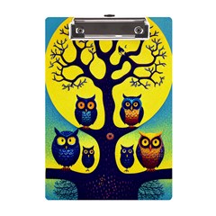Owl Animal Cartoon Drawing Tree Nature Landscape A5 Acrylic Clipboard