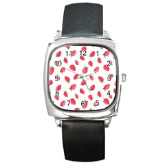 Strawberry Square Metal Watch by SychEva