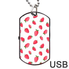 Strawberry Dog Tag Usb Flash (one Side) by SychEva