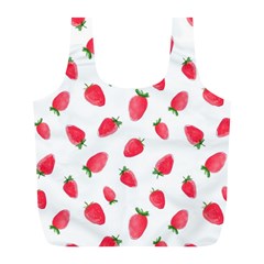 Strawberry Full Print Recycle Bag (l) by SychEva