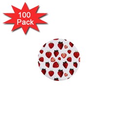 Strawberry Watercolor 1  Mini Buttons (100 Pack)  by SychEva