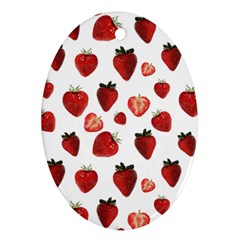 Strawberry Watercolor Oval Ornament (two Sides)