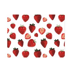 Strawberry Watercolor Premium Plush Fleece Blanket (mini) by SychEva