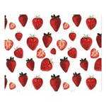 Strawberry Watercolor Premium Plush Fleece Blanket (Large) 80 x60  Blanket Front