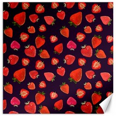 Strawberry On Black Canvas 16  X 16  by SychEva