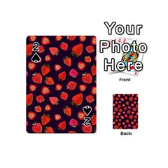 Strawberry On Black Playing Cards 54 Designs (Mini)