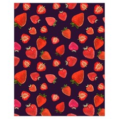 Strawberry On Black Drawstring Bag (small) by SychEva