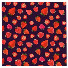 Strawberry On Black Wooden Puzzle Square by SychEva