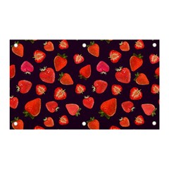 Strawberry On Black Banner And Sign 5  X 3  by SychEva