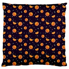 Oranges Large Premium Plush Fleece Cushion Case (one Side) by SychEva