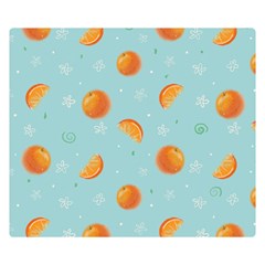 Oranges Pattern Two Sides Premium Plush Fleece Blanket (small) by SychEva