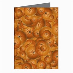 Fruity Fun Tangerine Print Pattern Greeting Cards (pkg Of 8) by dflcprintsclothing