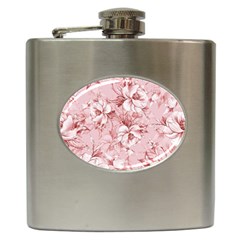 Flower Flowers Floral Flora Naturee Pink Pattern Hip Flask (6 Oz)