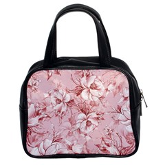 Flower Flowers Floral Flora Naturee Pink Pattern Classic Handbag (two Sides) by Jancukart