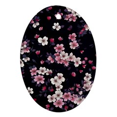 Sakura Flower Flowers Floral Flora Nature Ornament (oval)