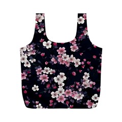 Sakura Flower Flowers Floral Flora Nature Full Print Recycle Bag (m) by Jancukart