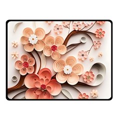 Sakura Flowers Flower Pink Blossom Spring Two Sides Fleece Blanket (small) by danenraven