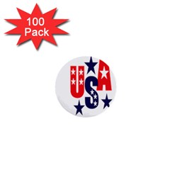 Usa Stars Fourth Of July Symbol America Usa Stars 1  Mini Buttons (100 Pack) 