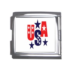 Usa Stars Fourth Of July Symbol America Usa Stars Mega Link Italian Charm (18mm) by Wegoenart