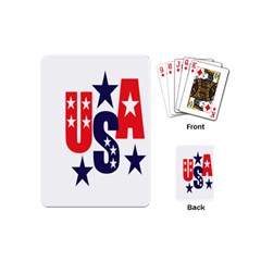 Usa Stars Fourth Of July Symbol America Usa Stars Playing Cards Single Design (mini) by Wegoenart