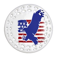 Usa Flag Eagle Symbol American Bald Eagle Country Ornament (round Filigree) by Wegoenart